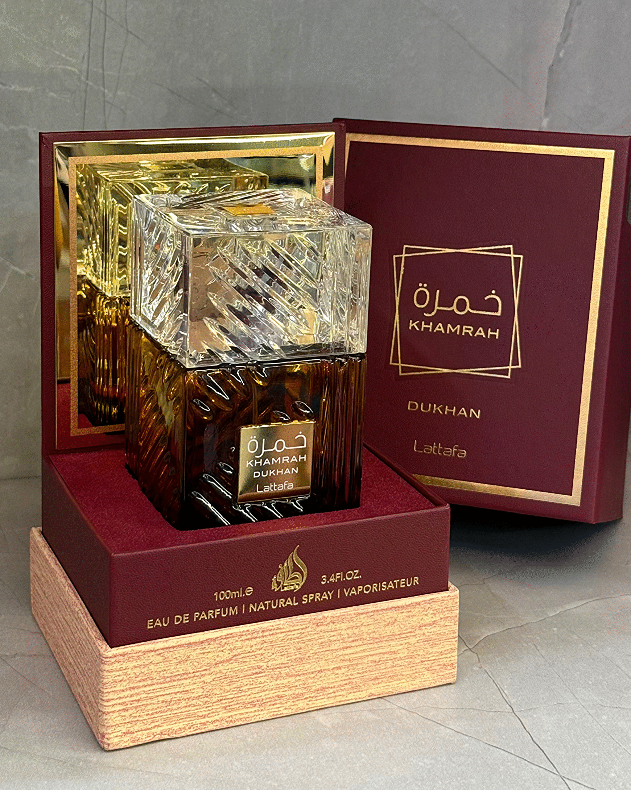 Lattafa Khamrah Dukhan by Lattafa Eau de Parfum Spray for Unisex 3.4 oz